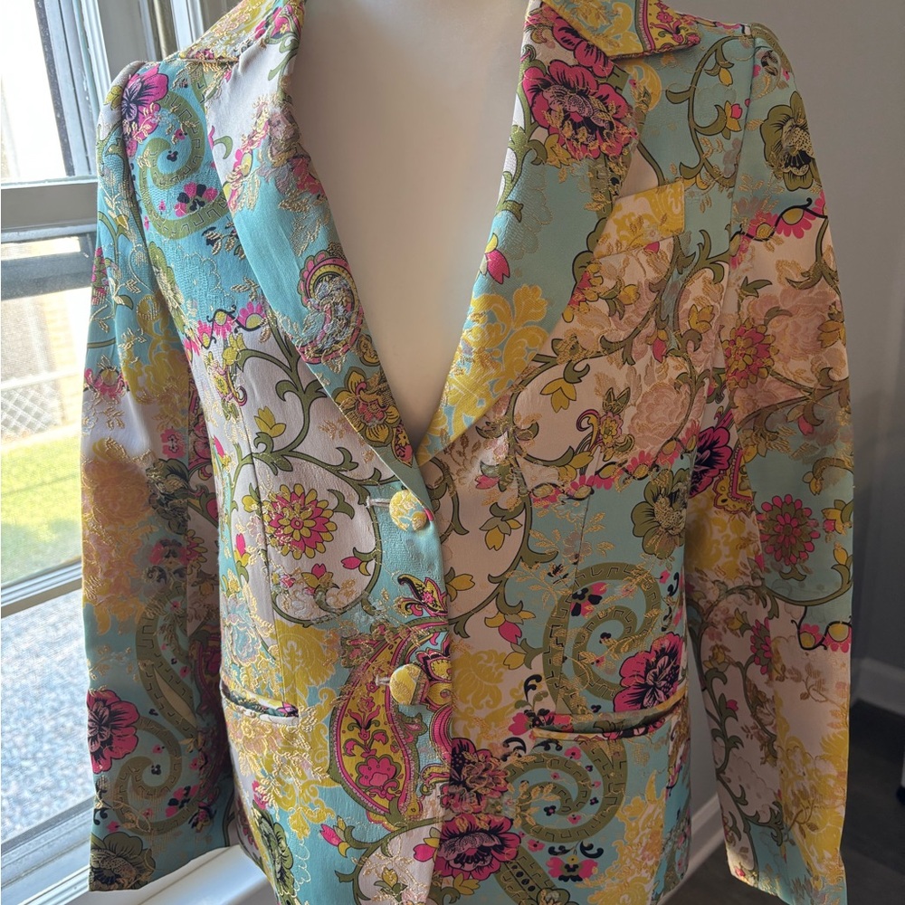 Cynthia Rowley Multicolor Floral Blazer